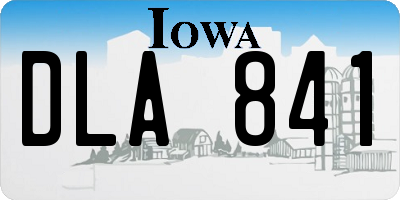 IA license plate DLA841