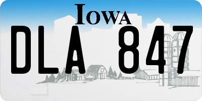 IA license plate DLA847