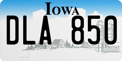IA license plate DLA850