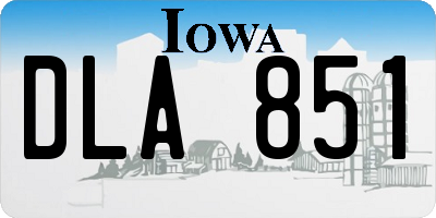 IA license plate DLA851