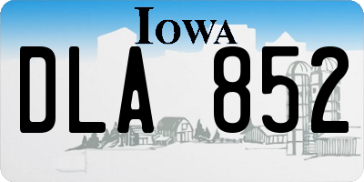 IA license plate DLA852