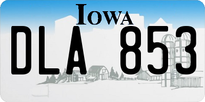 IA license plate DLA853