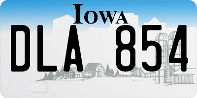 IA license plate DLA854
