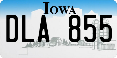 IA license plate DLA855