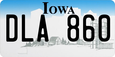 IA license plate DLA860