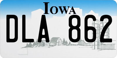 IA license plate DLA862