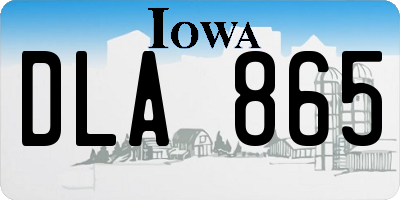 IA license plate DLA865