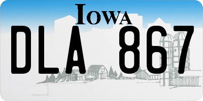 IA license plate DLA867