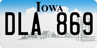 IA license plate DLA869