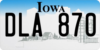 IA license plate DLA870