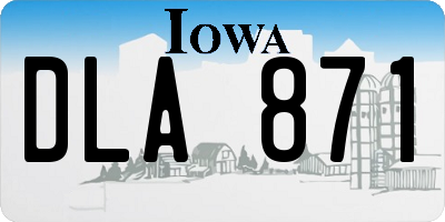 IA license plate DLA871