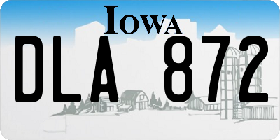 IA license plate DLA872
