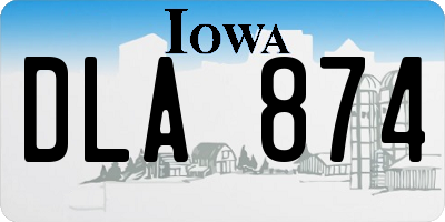 IA license plate DLA874