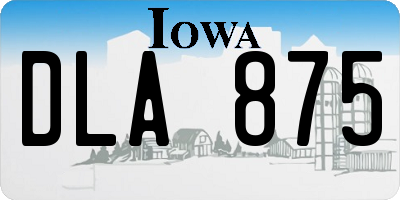 IA license plate DLA875
