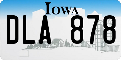 IA license plate DLA878