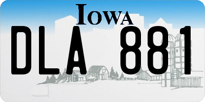 IA license plate DLA881
