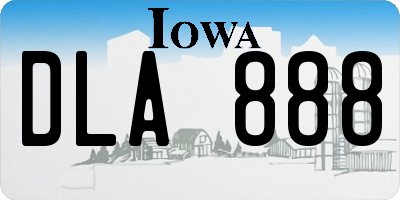 IA license plate DLA888