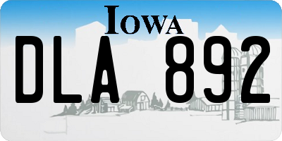 IA license plate DLA892