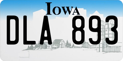 IA license plate DLA893