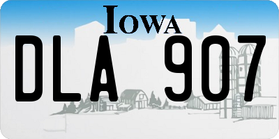 IA license plate DLA907