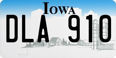 IA license plate DLA910