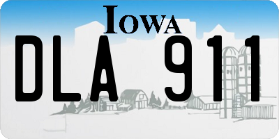 IA license plate DLA911