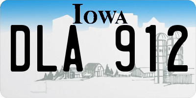 IA license plate DLA912