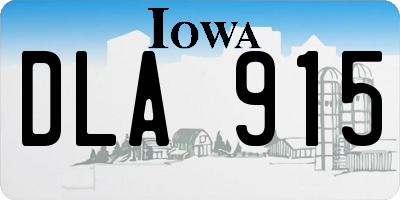 IA license plate DLA915