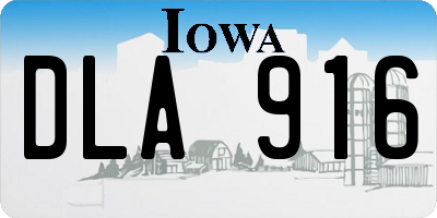IA license plate DLA916