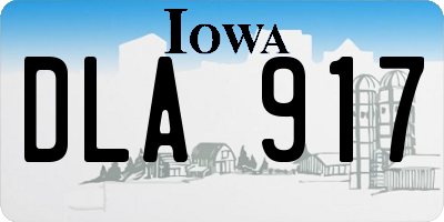 IA license plate DLA917