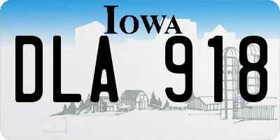 IA license plate DLA918