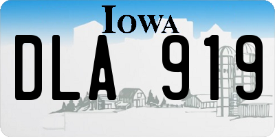 IA license plate DLA919