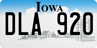 IA license plate DLA920