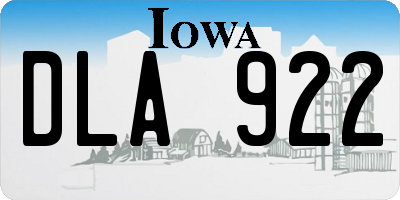 IA license plate DLA922