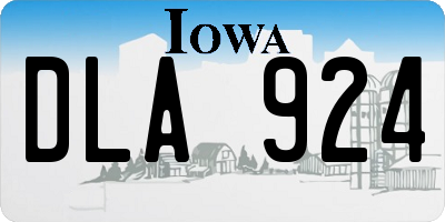 IA license plate DLA924