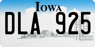 IA license plate DLA925