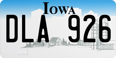 IA license plate DLA926