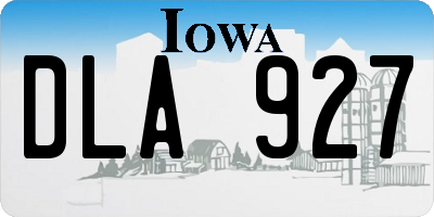 IA license plate DLA927