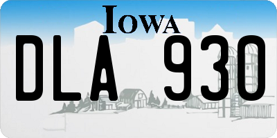 IA license plate DLA930