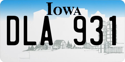 IA license plate DLA931
