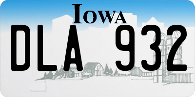 IA license plate DLA932