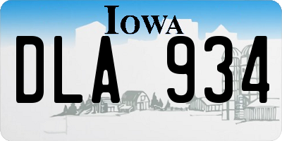 IA license plate DLA934
