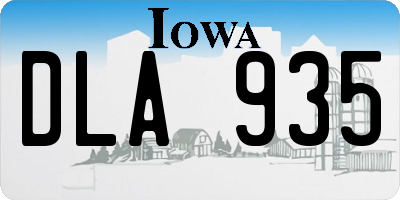 IA license plate DLA935