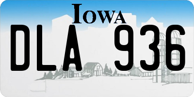 IA license plate DLA936