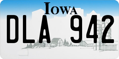 IA license plate DLA942