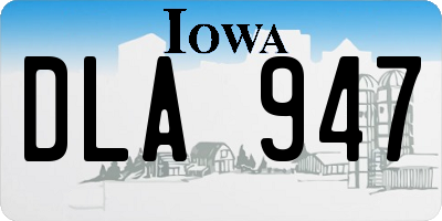 IA license plate DLA947