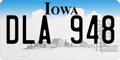 IA license plate DLA948