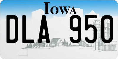 IA license plate DLA950