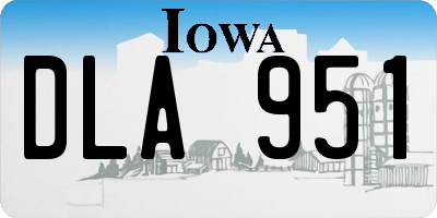 IA license plate DLA951