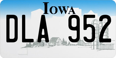 IA license plate DLA952